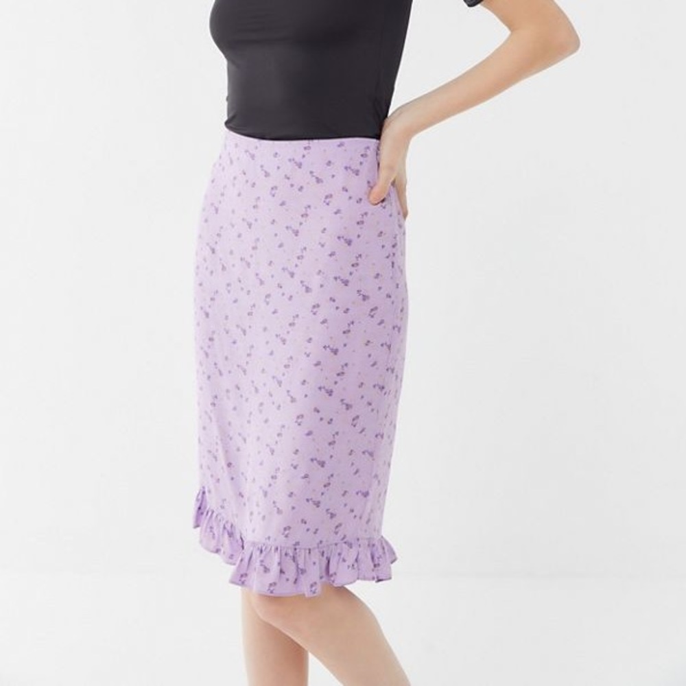 Urban Outfitters Iris Ruffle Midi Skirt